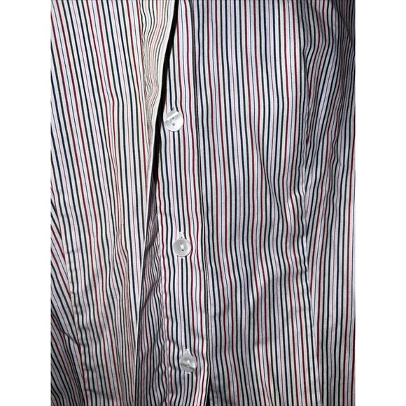 Talbots Petites Women’s Button Up Long Sleeve Size 2 White W/Multicolor Stripes - Picture 3 of 6